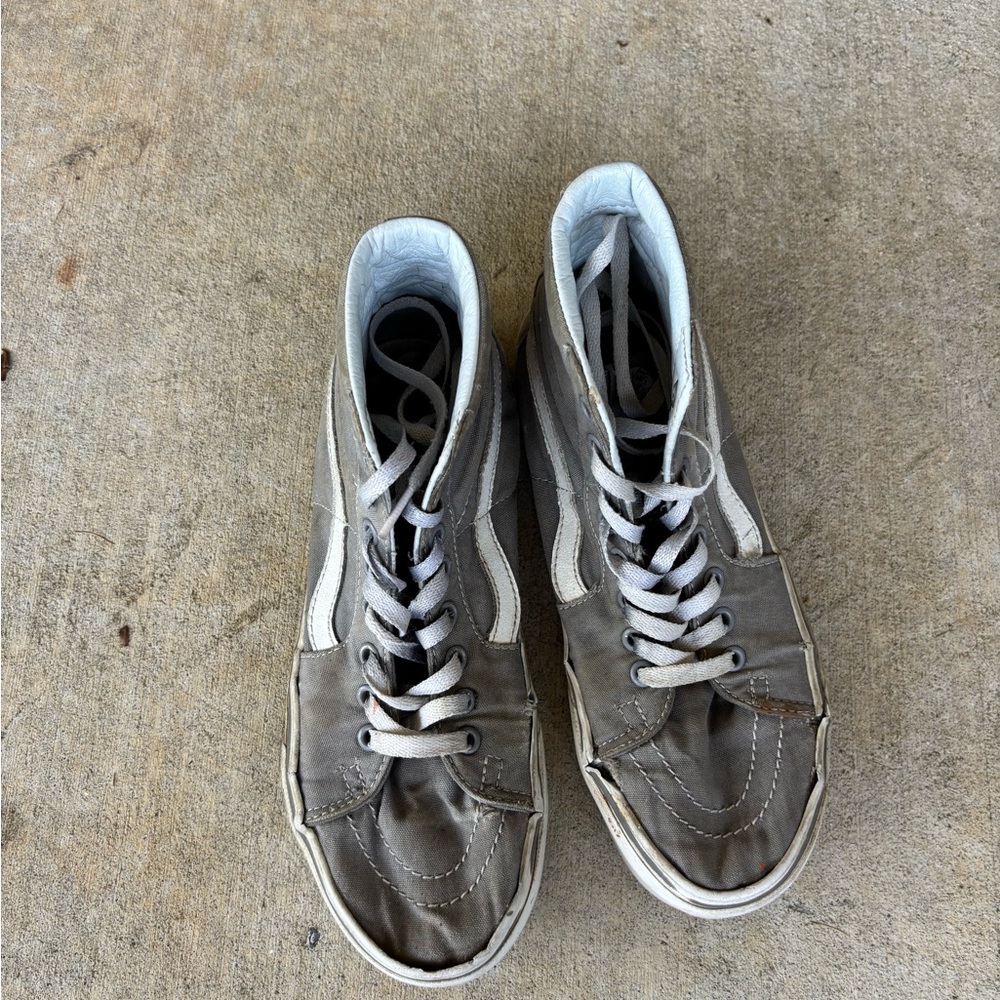 Women’s Gray Vans High-Top Sneakers - Picture 2 of 8
